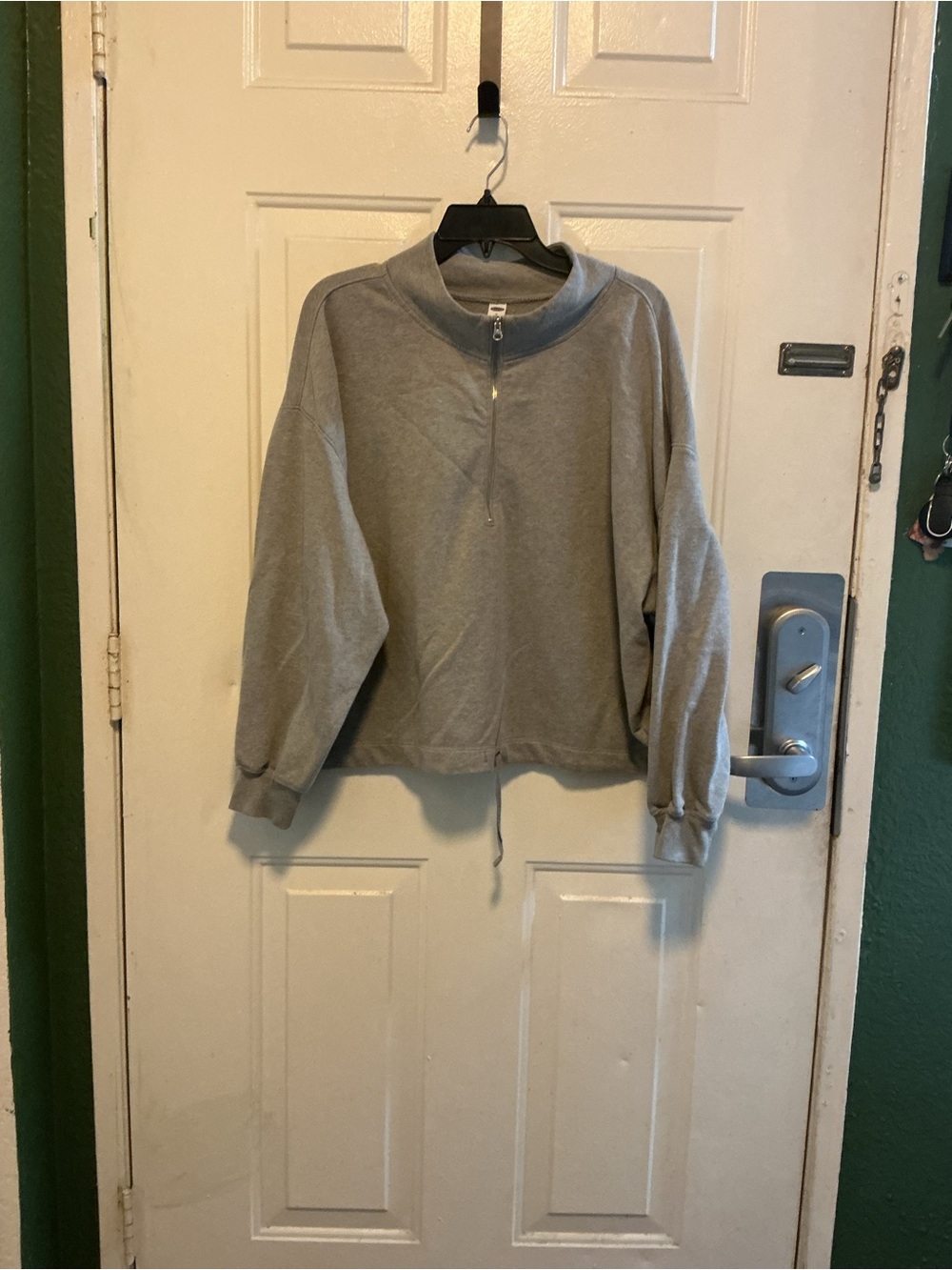 Old Navy Light Gray Fleece Half-Zip Pullover